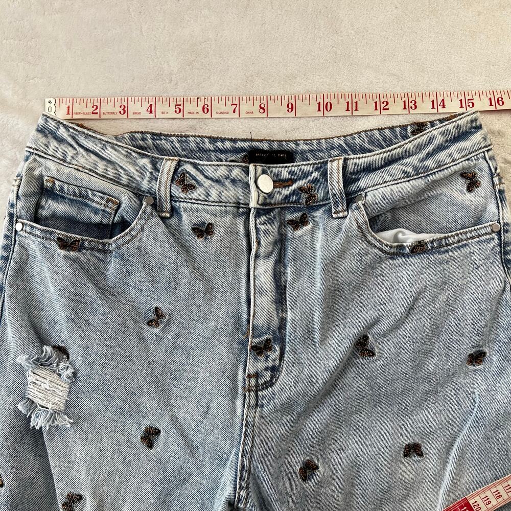 Material Girl Butterfly Embroidered Jeans Junior Women's size 13 - Picture 5 of 9